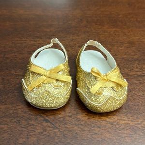 American Girl 18" Doll Isabelle GOTY Meet Golden Glitter Slingback Bow Shoes